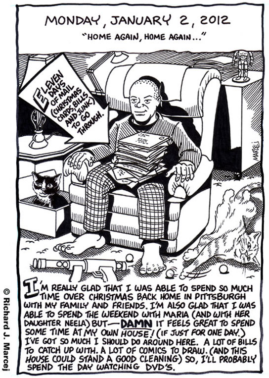 Daily Comic Journal: January 2, 2012: “Home Again, Home Again…”