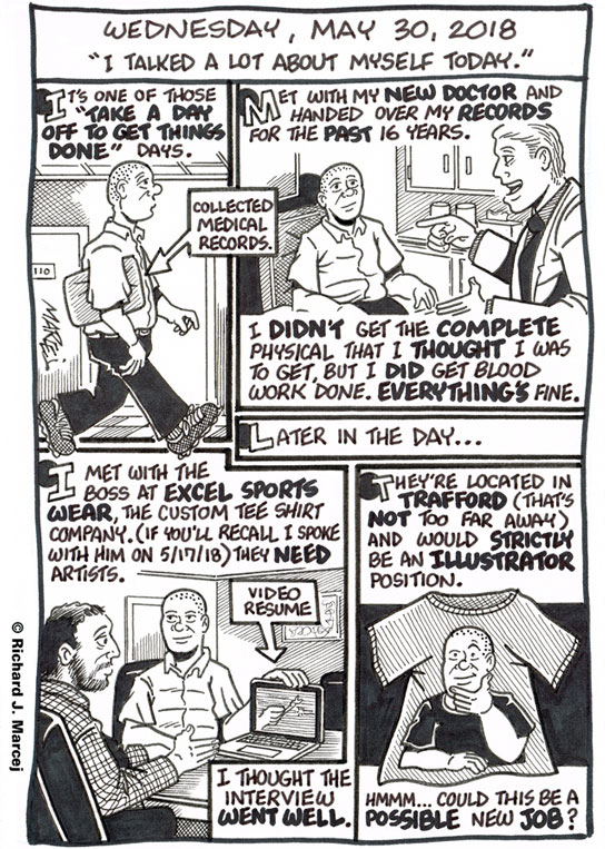 Daily Comic Journal: May 30, 2018: “I Talked A Lot About Myself Today.”